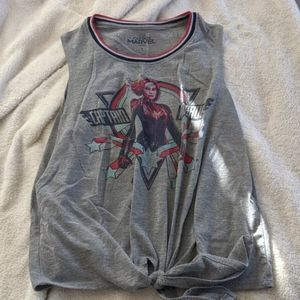 Captain Marvel tie front shirt